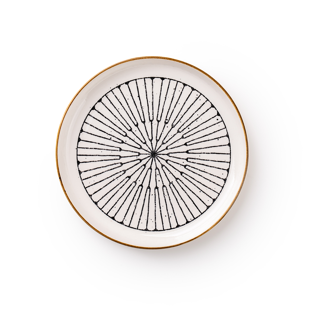 TAKISSO Round Ceramic Plates with Mandala Art Set of 6