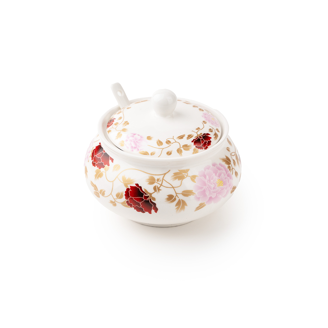 TAKISSO Sugar Bowl with Lid Pack of 3 (350ml)