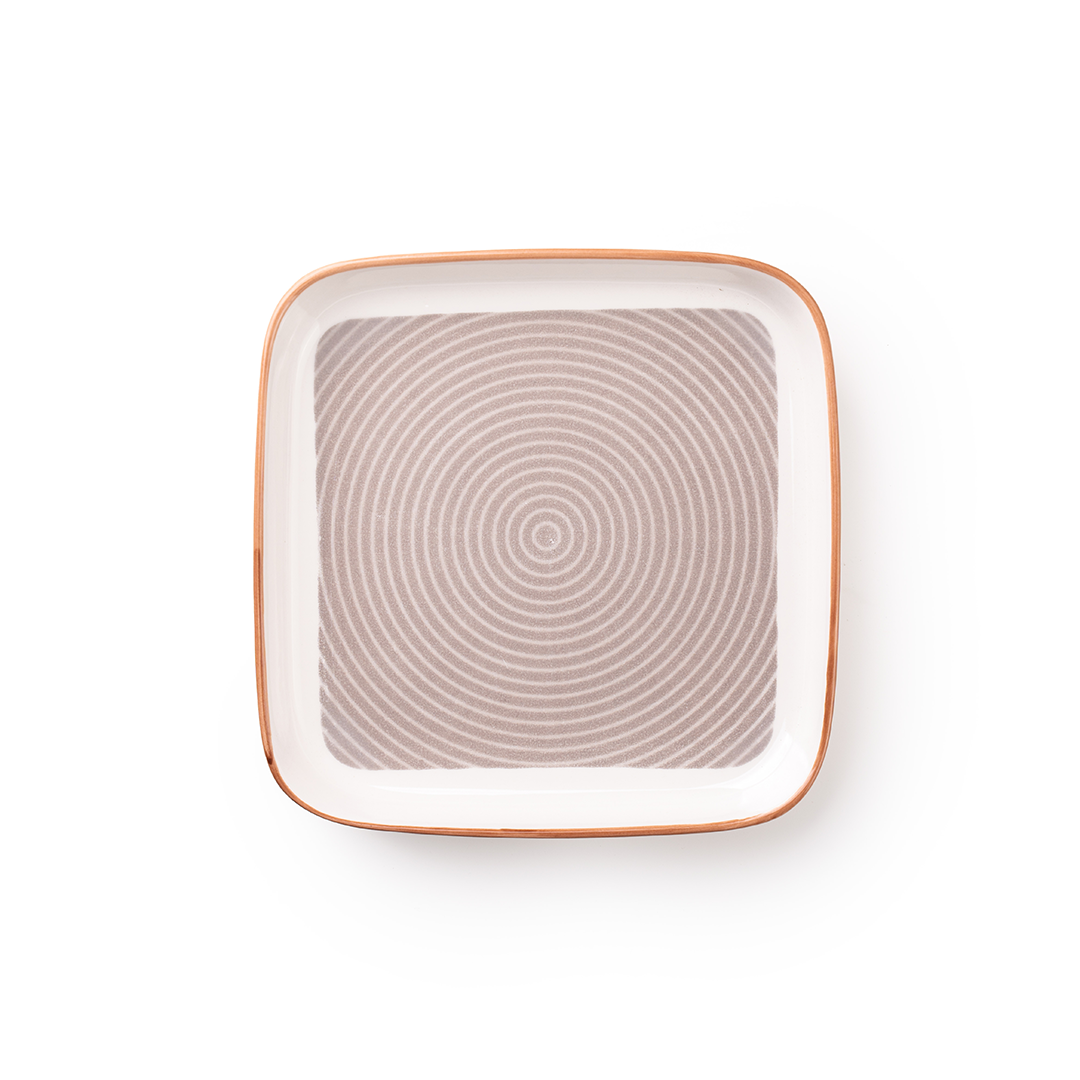 TAKISSO Square Ceramic Plates with Mandala Art Set of 6