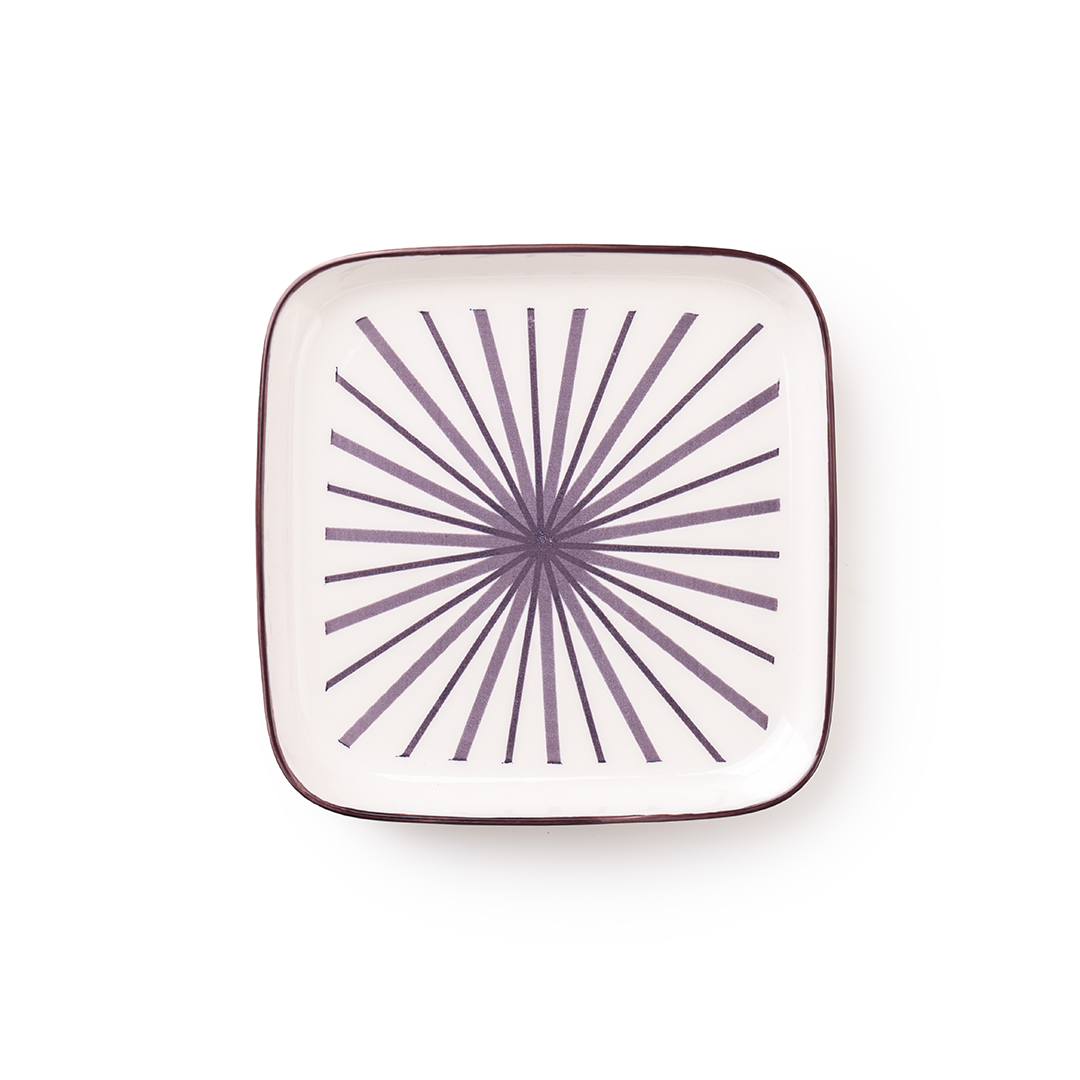 TAKISSO Square Ceramic Plates with Mandala Art Set of 6