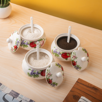 TAKISSO Sugar Bowl with Lid Pack of 3 (350ml)