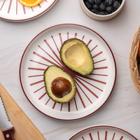 TAKISSO Round Ceramic Plates with Mandala Art Set of 6