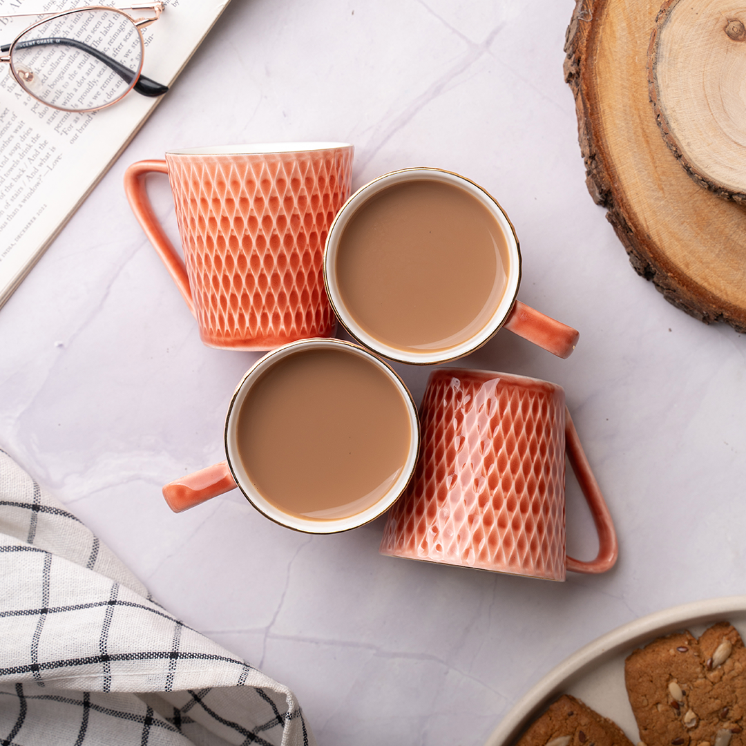 TAKISSO Ceramic Tea-Coffee Mug Set of 6 (180ml)