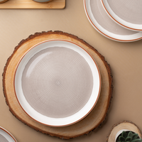 TAKISSO Round Ceramic Plates with Mandala Art Set of 6