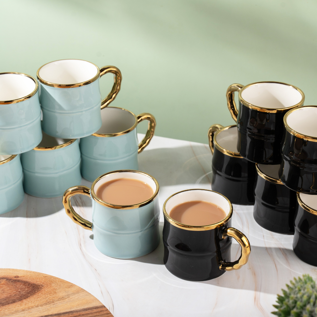 TAKISSO Ceramic Tea-Coffee Cups Set of 6 (180 ml)