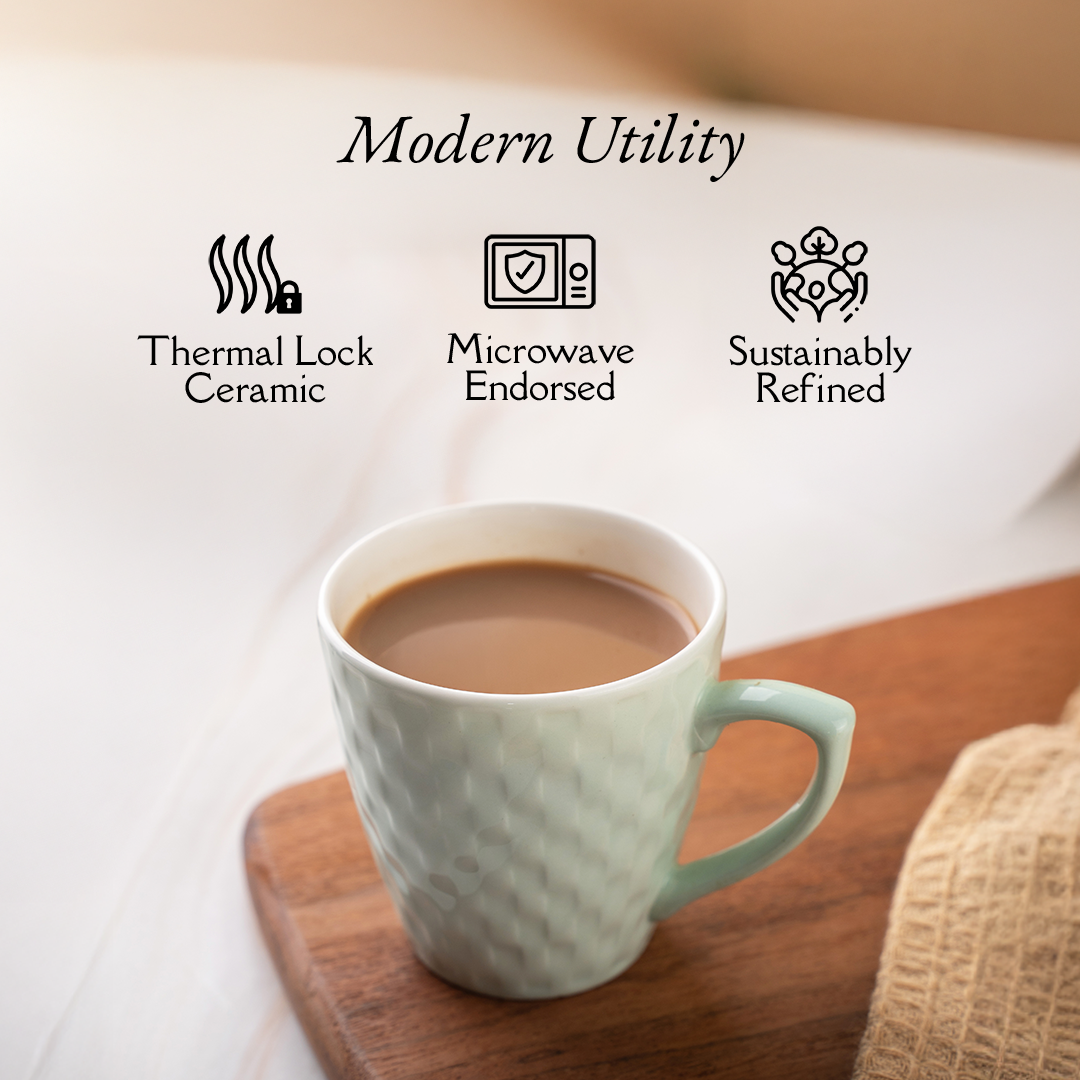 TAKISSO Heat-Resistant Ceramic Tea-Coffee Mug Set of 6 (180ml)