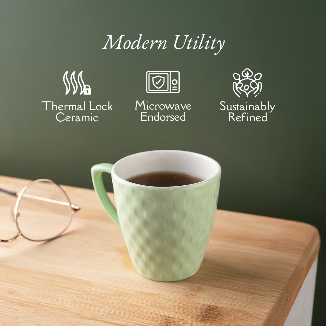 TAKISSO Heat-Resistant Ceramic Tea-Coffee Mug Set of 6 (180ml)