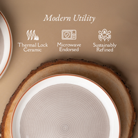 TAKISSO Round Ceramic Plates with Mandala Art Set of 6