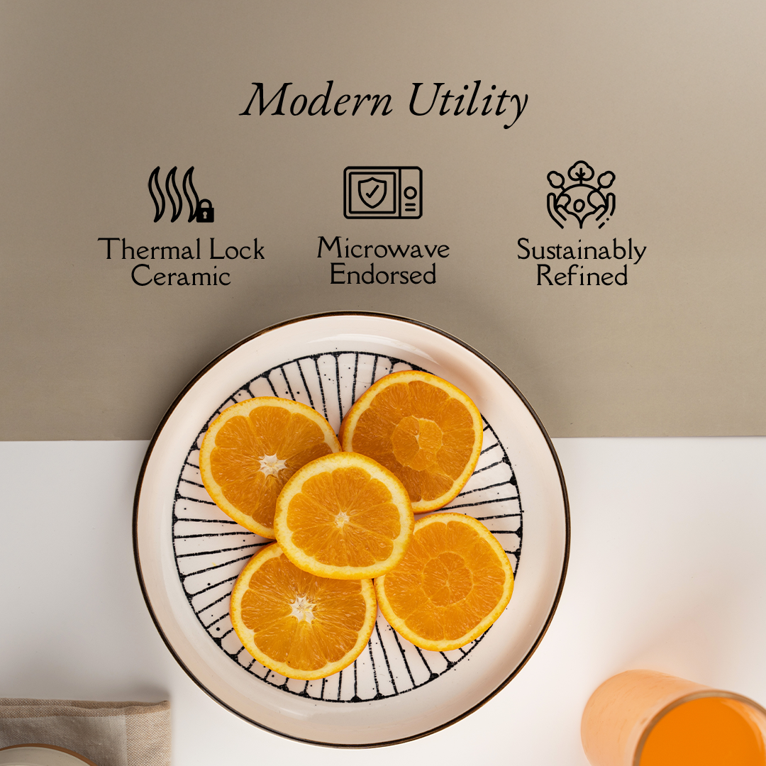 TAKISSO Round Ceramic Plates with Mandala Art Set of 6