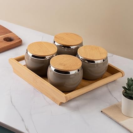 TAKISSO Airtight Dry Fruit Container Tray Set of 4 (360ml)