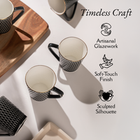TAKISSO Ceramic Tea-Coffee Mug Set of 6 (180ml)