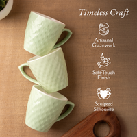 TAKISSO Heat-Resistant Ceramic Tea-Coffee Mug Set of 6 (180ml)