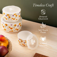 TAKISSO Bowls Food Storage Bowl with Lids (300ml, 600ml & 1000ml)