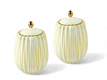 TAKISSO Airtight Storage Ceramic Canister Set of 2 (1200ml)