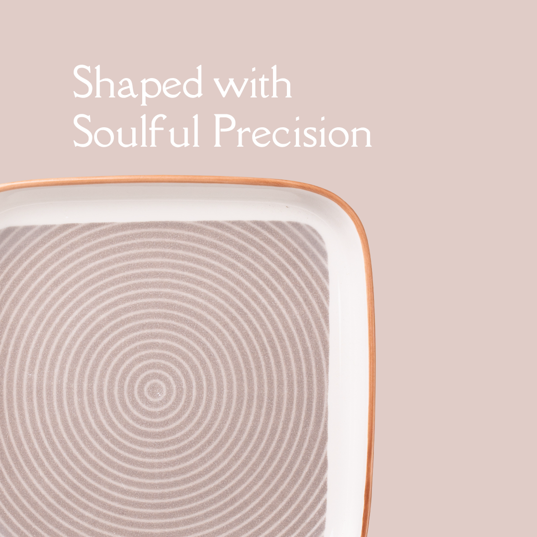 TAKISSO Square Ceramic Plates with Mandala Art Set of 6