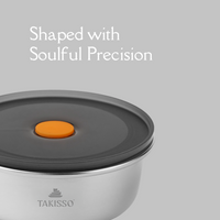 TAKISSO Premium Thermal Lock Stainless Steel Lunch Box Set of 1 (450ml)