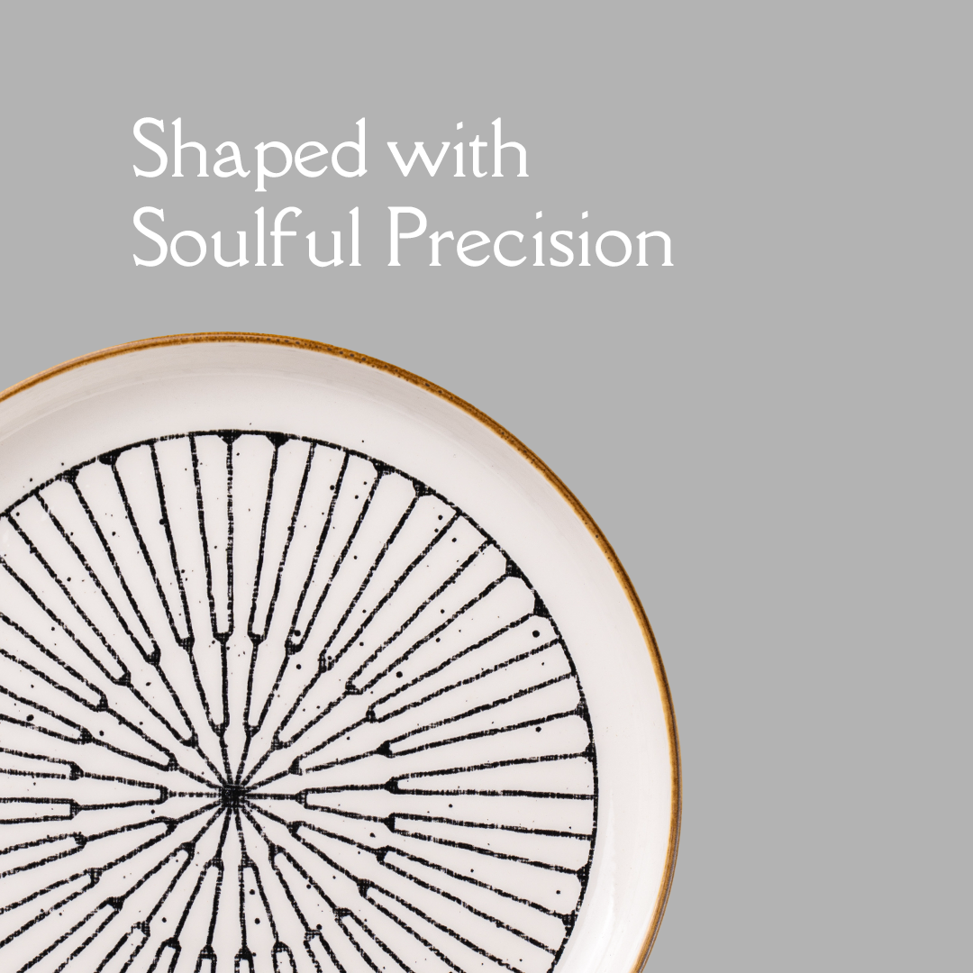 TAKISSO Round Ceramic Plates with Mandala Art Set of 6
