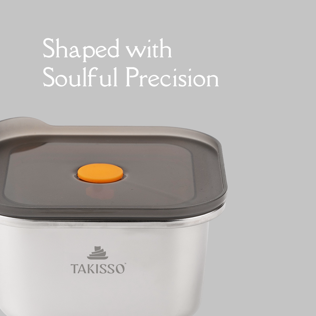 TAKISSO Premium Thermal Lock Stainless Steel Lunch Box Set of 1 (800ml)