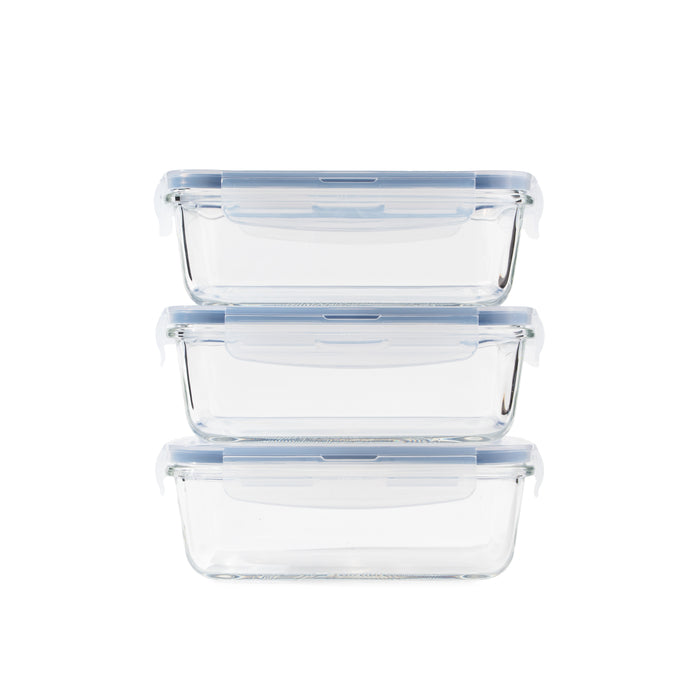 TAKISSO Borosilicate Glass Lunch Box Set of 3