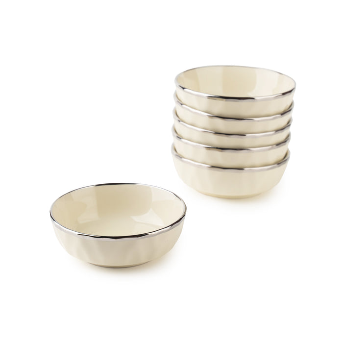 TAKISSO Bowl Set of 6 Pc Ceramic Set (190ml) | Microwave Safe Bowl