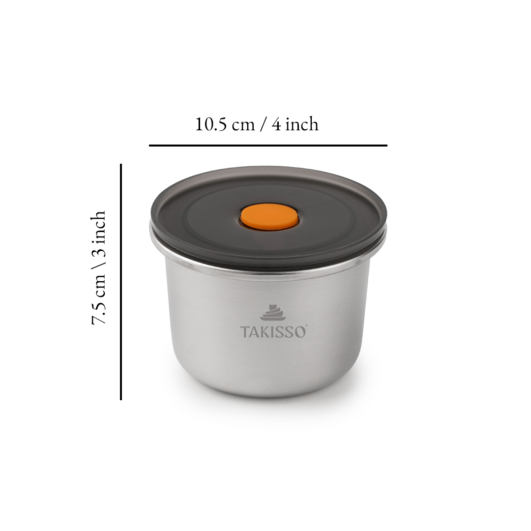 TAKISSO Premium Thermal Lock Stainless Steel Lunch Box Set of 1 (440ml)