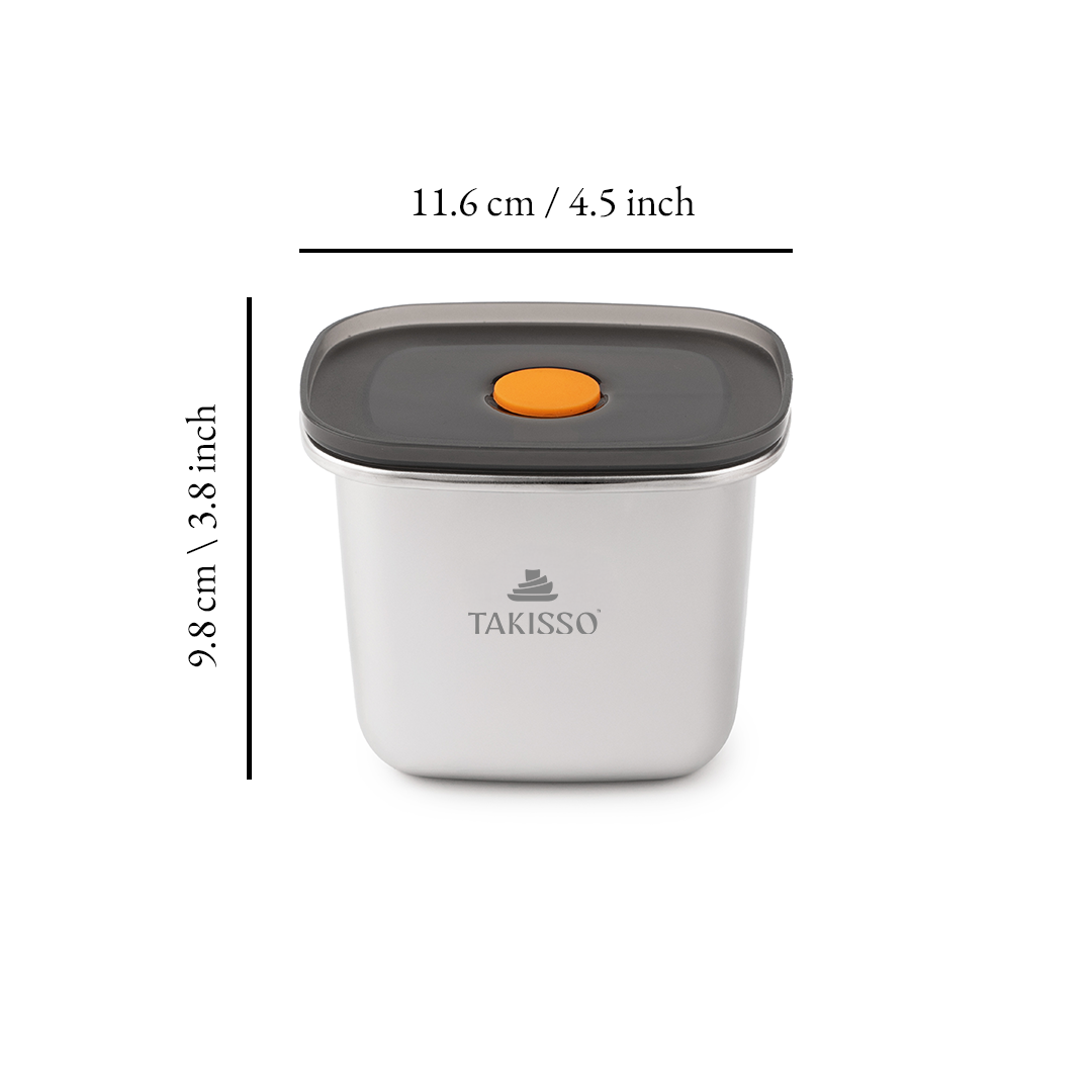 TAKISSO Premium Thermal Lock Stainless Steel Lunch Box Set of 1 (550ml)