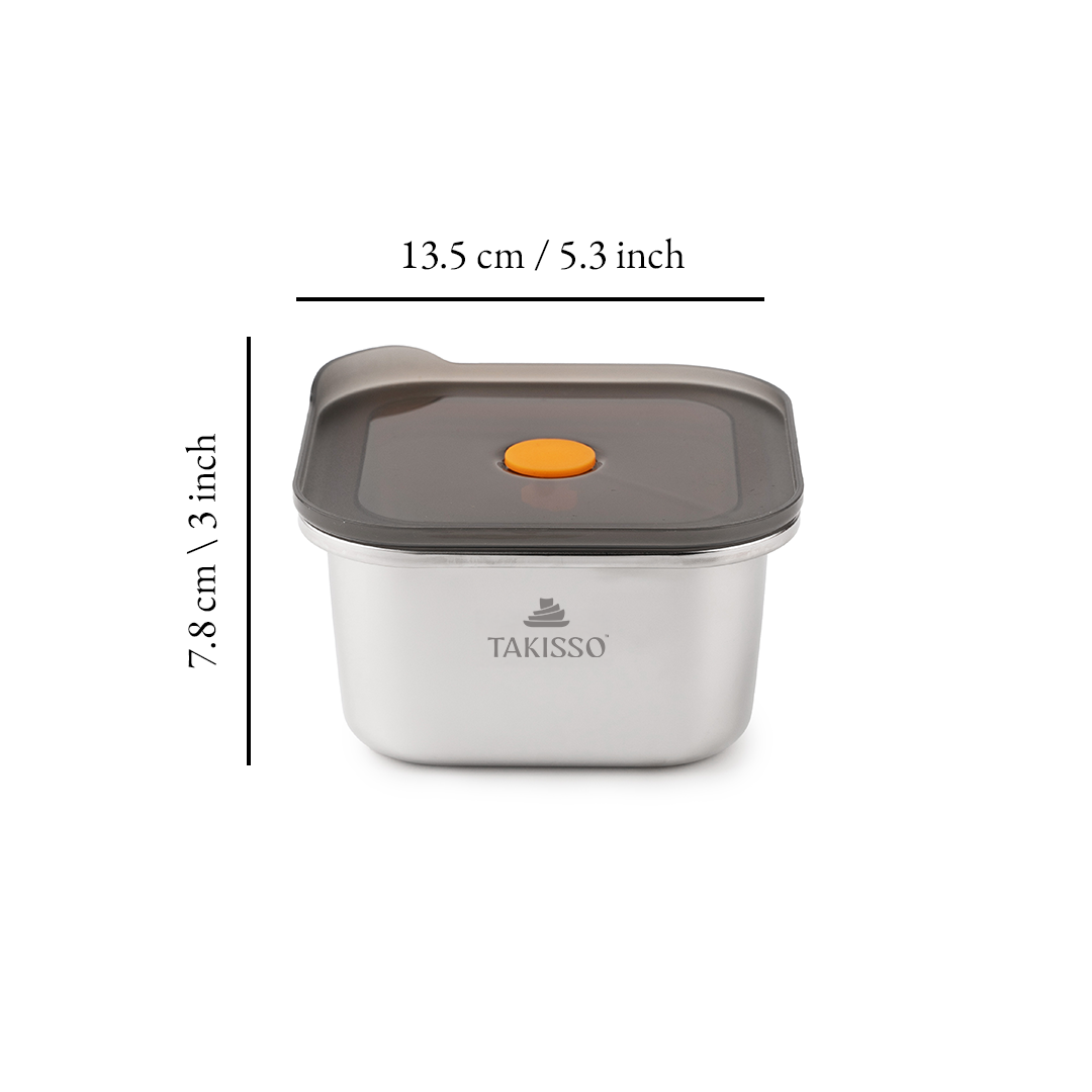 TAKISSO Premium Thermal Lock Stainless Steel Lunch Box Set of 1 (800ml)