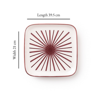 TAKISSO Square Ceramic Plates with Mandala Art Set of 6