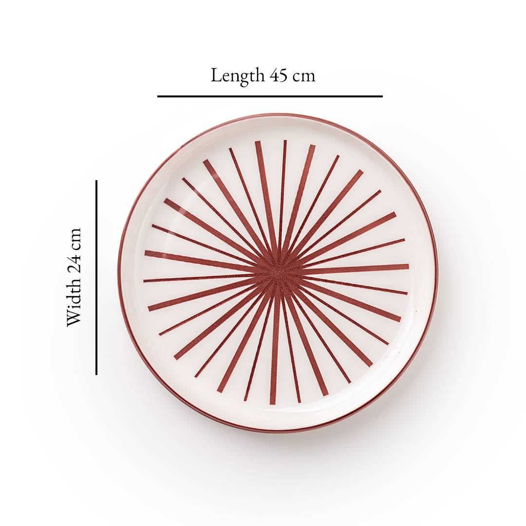 TAKISSO Round Ceramic Plates with Mandala Art Set of 6