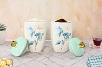 TAKISSO Kitchen Décor Ceramic Canister Set of 2 (1200ml)