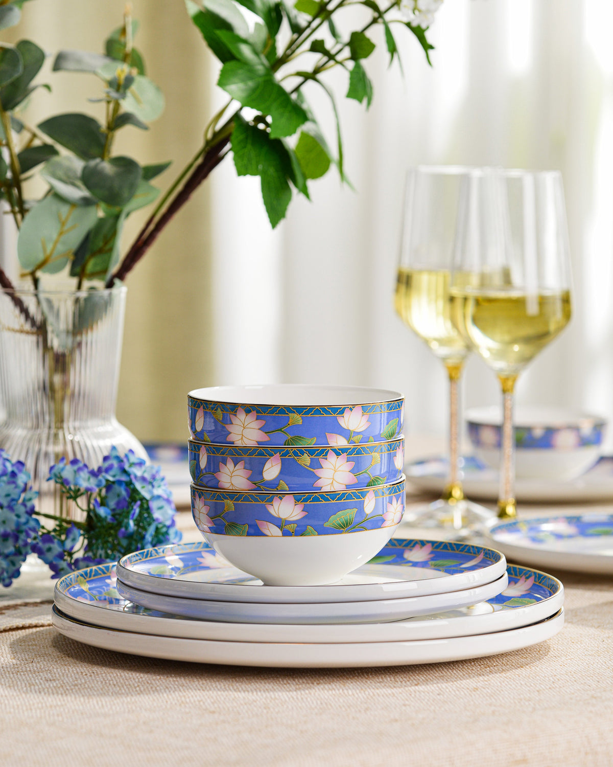 TAKISSO Indigo Bloom Dinner Set