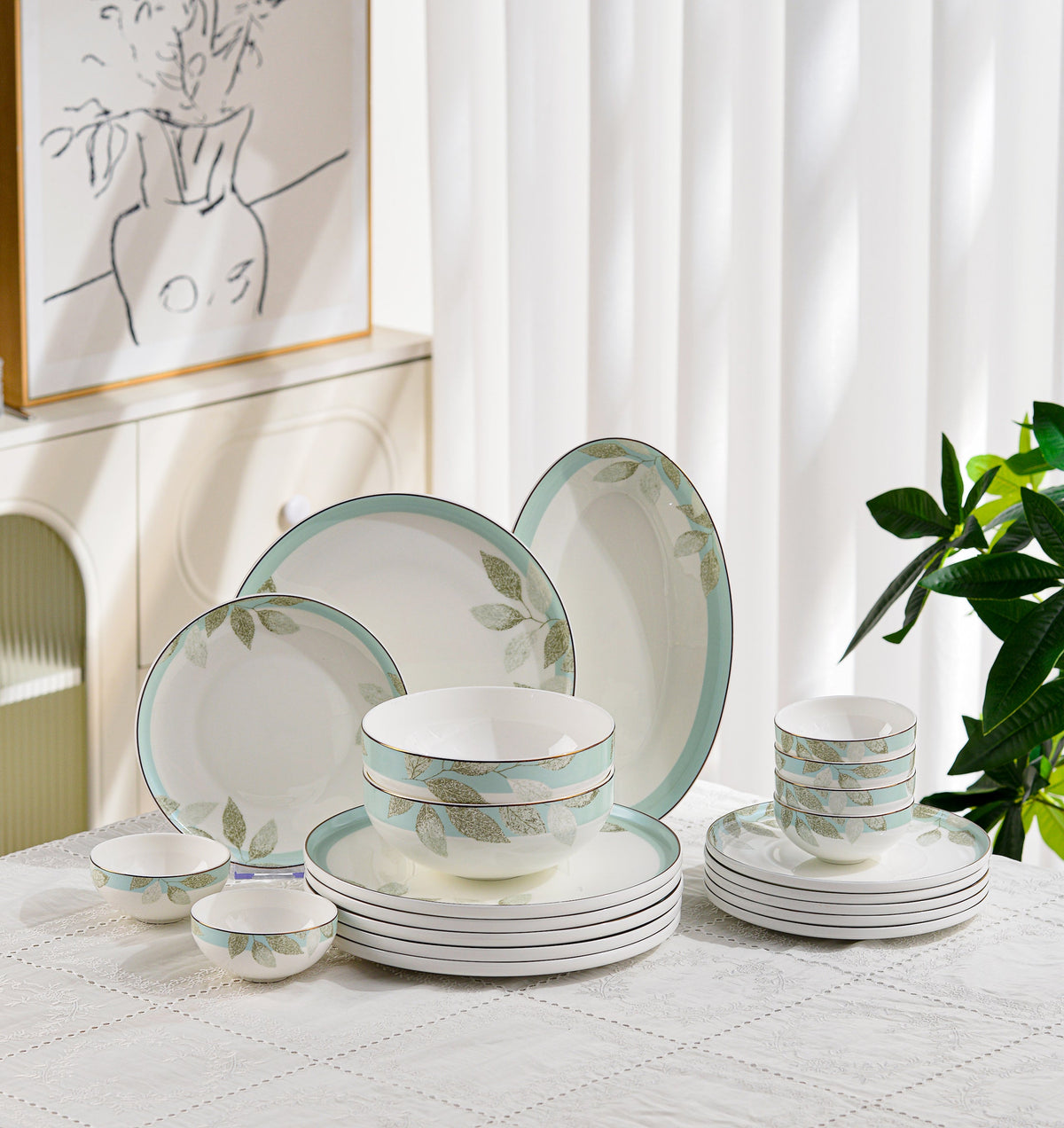 TAKISSO Aqua Gold Dinner Set