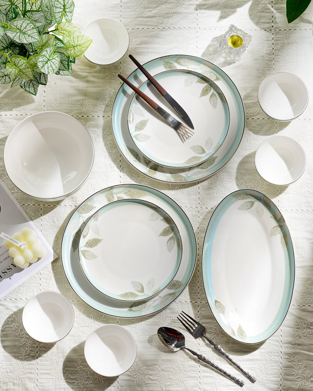 TAKISSO Aqua Gold Dinner Set