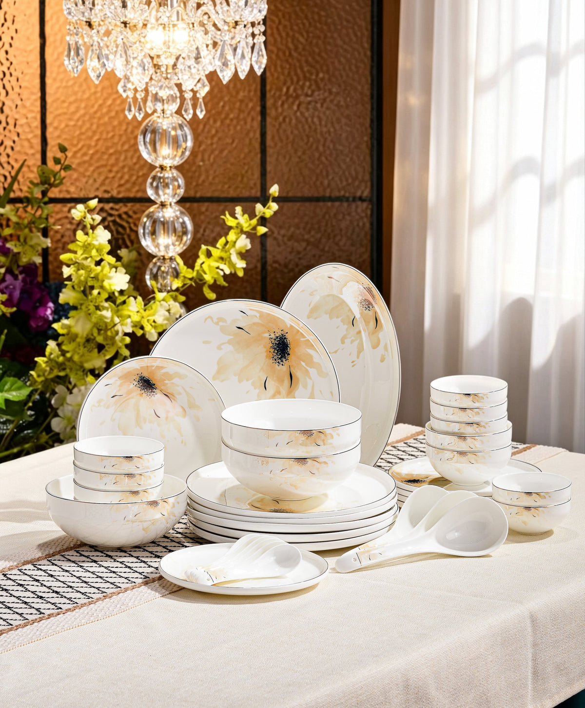 TAKISSO Yellow Fountain Dinner Set