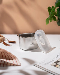 TAKISSO Rectangle - 450ml Microwave Safe Container (With Push-Pull Airtight Mechanism)