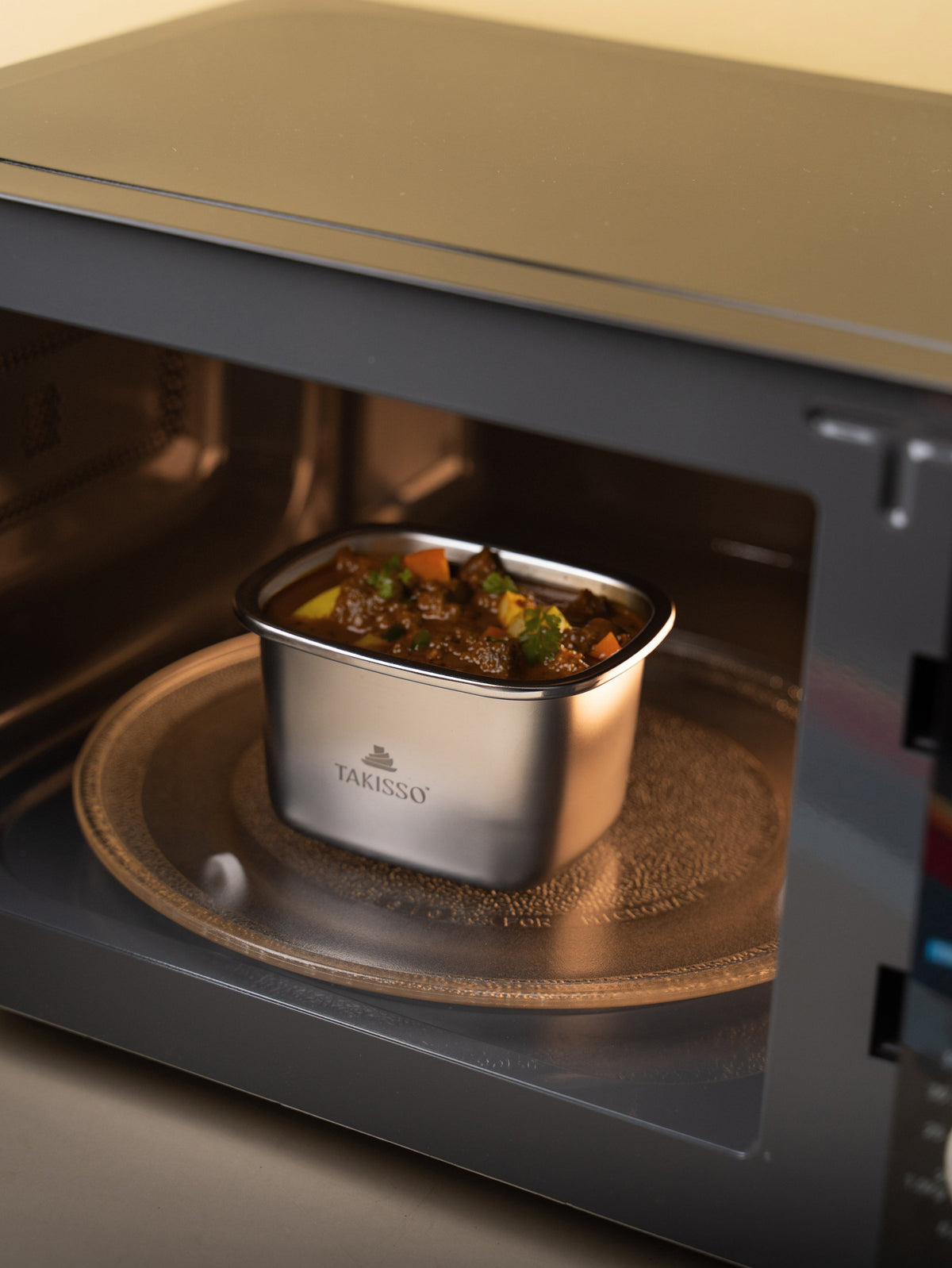 TAKISSO Rectangle - 450ml Microwave Safe Container (With Push-Pull Airtight Mechanism)