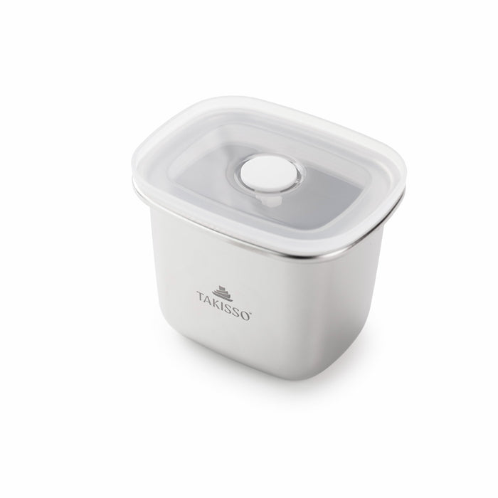TAKISSO Rectangle - Tall - 550ml Microwave Safe Container (With Push-Pull Airtight Mechanism)