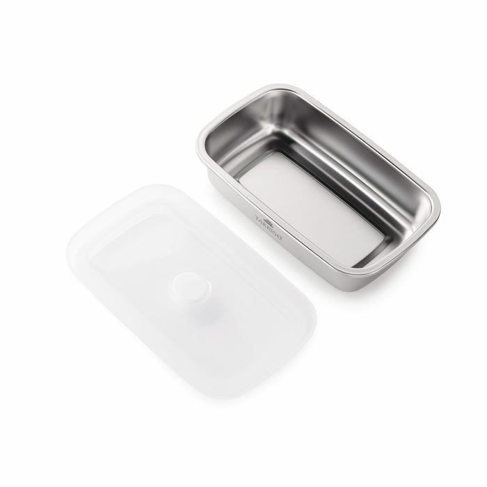 TAKISSO Rectangle - Flat - 600ml Microwave Safe Container (With Push-Pull Airtight Mechanism)