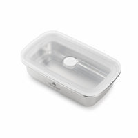 TAKISSO Rectangle - Flat - 600ml Microwave Safe Container (With Push-Pull Airtight Mechanism)