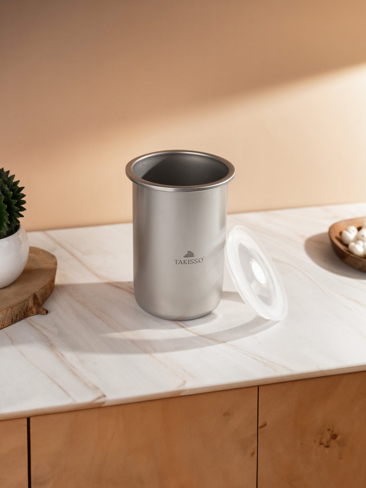 TAKISSO Round - Tall - 960ml Microwave Safe Container (With Push-Pull Airtight Mechanism)