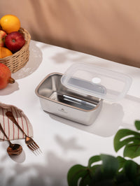 TAKISSO Rectangle - Big - 1000ml Microwave Safe Container (With Push-Pull Airtight Mechanism)
