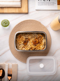 TAKISSO Rectangle - Big - 1000ml Microwave Safe Container (With Push-Pull Airtight Mechanism)