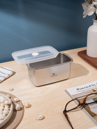 TAKISSO Rectangle - Big - 1300ml Microwave Safe Container (With Push-Pull Airtight Mechanism)
