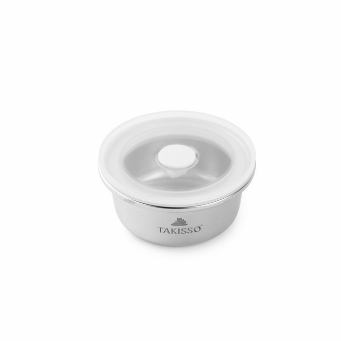 TAKISSO Round - Small - 280ml Microwave Safe Container (With Push-Pull Airtight Mechanism)