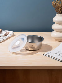 TAKISSO Round - Small - 280ml Microwave Safe Container (With Push-Pull Airtight Mechanism)