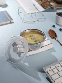 TAKISSO Round - Small - 280ml Microwave Safe Container (With Push-Pull Airtight Mechanism)