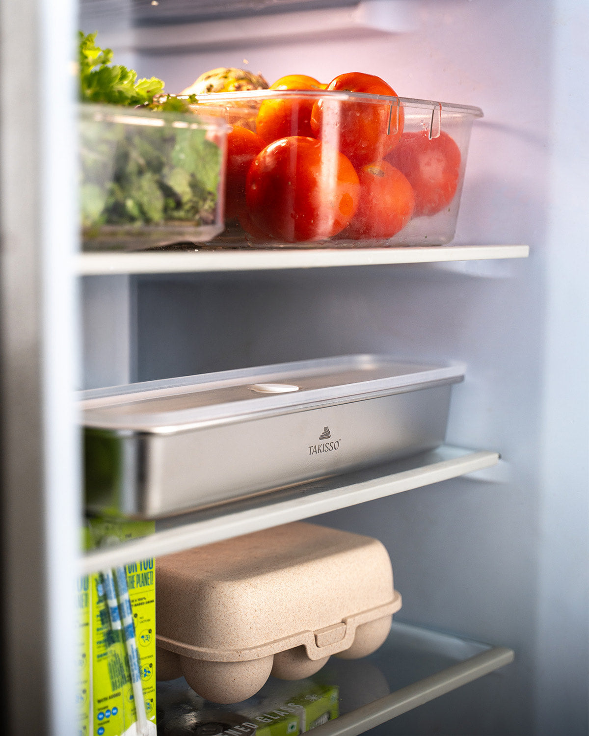 TAKISSO Long - 900ml Microwave Safe Container (With Push-Pull Airtight Mechanism)