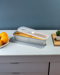 TAKISSO Long - 1350ml Microwave Safe Container (With Push-Pull Airtight Mechanism)