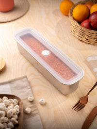 TAKISSO Long - 1350ml Microwave Safe Container (With Push-Pull Airtight Mechanism)