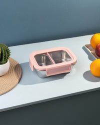TAKISSO 2-Partition - 600ml - Microwave Safe Container / Tiffin / Lunch Box